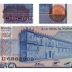 Mexique - Pick 73 - 50 pesos - Série KP - Préfixe U - 27/01/1981 - Etat : NEUF