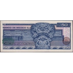 Mexique - Pick 73 - 50 pesos - Série KX - Préfixe K - 27/01/1981 - Etat : NEUF