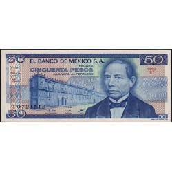 Mexique - Pick 73 - 50 pesos - Série LT - Préfixe T - 27/01/1981 - Etat : pr.NEUF