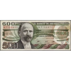 Mexique - Pick 79a - 500 pesos - Série DM - Préfixe F - 14/03/1983 - Etat : TTB+