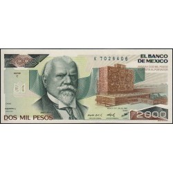 Mexique - Pick 82a - 2'000 pesos - Série T - Préfixe K - 26/07/1983 - Etat : NEUF
