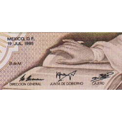 Mexique - Pick 85 - 1'000 pesos - Série XH - Préfixe Y - 19/07/1985 - Etat : TTB+