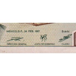 Mexique - Pick 86b - 2'000 pesos - Série BU - Préfixe D - 24/02/1987 - Etat : SPL