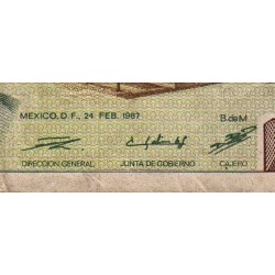 Mexique - Pick 86b - 2'000 pesos - Série CW - Préfixe F - 24/02/1987 - Etat : TB-