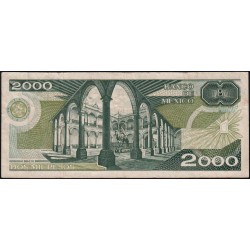 Mexique - Pick 86c - 2'000 pesos - Série DG - Préfixe S - 28/03/1989 - Etat : TB+