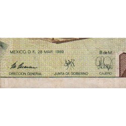 Mexique - Pick 86c - 2'000 pesos - Série DG - Préfixe S - 28/03/1989 - Etat : TB+