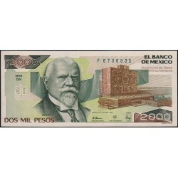 Mexique - Pick 86c - 2'000 pesos - Série DN - Préfixe F - 28/03/1989 - Etat : NEUF