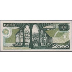 Mexique - Pick 86c - 2'000 pesos - Série DN - Préfixe F - 28/03/1989 - Etat : NEUF