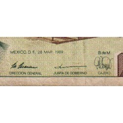 Mexique - Pick 86c - 2'000 pesos - Série EB - Préfixe G - 28/03/1989 - Etat : TB