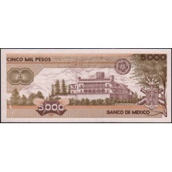Mexique - Pick 88c - 5'000 pesos - Série KQ - Préfixe H - 28/03/1989 - Etat : NEUF