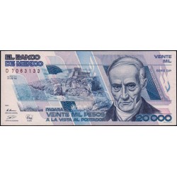 Mexique - Pick 92b - 20'000 pesos - Série DP - Préfixe D - 28/03/1989 - Etat : NEUF