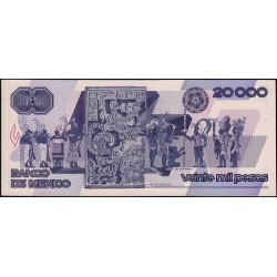 Mexique - Pick 92b - 20'000 pesos - Série DP - Préfixe D - 28/03/1989 - Etat : NEUF
