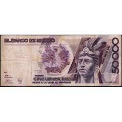 Mexique - Pick 93b_3 - 50'000 pesos - Série HM - Préfixe S - 20/12/1990 - Etat : TB-