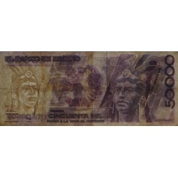 Mexique - Pick 93b_3 - 50'000 pesos - Série HM - Préfixe S - 20/12/1990 - Etat : TB-