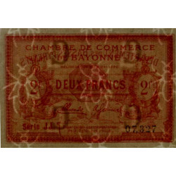 Bayonne - Pirot 21-68 - 2 francs - Série JJ - 05/05/1920 - Etat : SUP