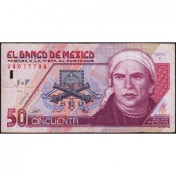 Mexique - Pick 101 - 50 nuevos pesos - Série K - Préfixe V - 10/12/1992 - Etat : TB