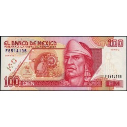 Mexique - Pick 102 - 100 nuevos pesos - Série Q - Préfixe F - 10/12/1992 - Etat : NEUF