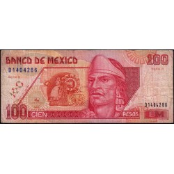 Mexique - Pick 108a - 100 pesos - Série B - Préfixe D - 06/05/1994 - Etat : B+