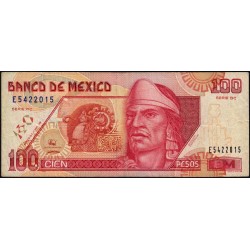Mexique - Pick 108c - 100 pesos - Série BC - Préfixe E - 17/03/1998 - Etat : TB