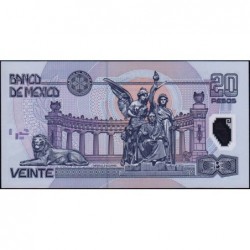 Mexique - Pick 116d_1 - 20 pesos - Série V - Préfixe W - 23/05/2003 - Polymère - Etat : NEUF