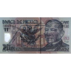 Mexique - Pick 116d_1 - 20 pesos - Série V - Préfixe W - 23/05/2003 - Polymère - Etat : NEUF