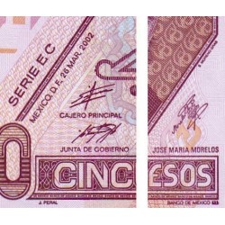Mexique - Pick 117b_3 - 50 pesos - Série EC - Préfixe T - 26/03/2002 - Etat : NEUF