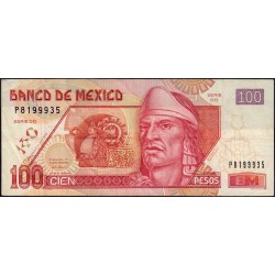 Mexique - Pick 118d_1 - 100 pesos - Série DD - Préfixe P - 21/11/2003 - Etat : TB+