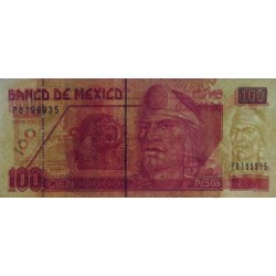 Mexique - Pick 118d_1 - 100 pesos - Série DD - Préfixe P - 21/11/2003 - Etat : TB+