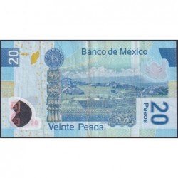 Mexique - Pick 122h - 20 pesos - Série H - Préfixe W - 28/10/2008 - Polymère - Etat : TB
