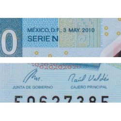 Mexique - Pick 122n - 20 pesos - Série N - Préfixe F - 03/05/2010 - Polymère - Etat : NEUF