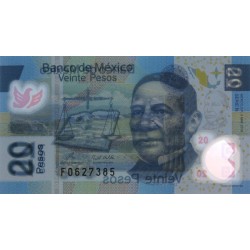 Mexique - Pick 122n - 20 pesos - Série N - Préfixe F - 03/05/2010 - Polymère - Etat : NEUF