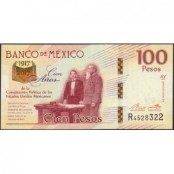 Mexique - Pick 130c - 100 pesos - Série AY - Préfixe R - 25/01/2016 - Commémoratif - Etat : NEUF