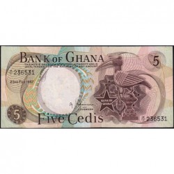 Ghana - Pick 11a - 5 cedis - Série P/1 - 01/10/1971 - Etat : TTB+