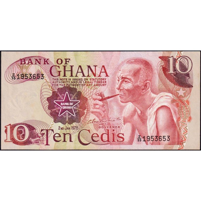 Ghana - Pick 16fr (remplacement) - 10 cedis - Série Z/99 - 02/01/1978 - Etat : NEUF