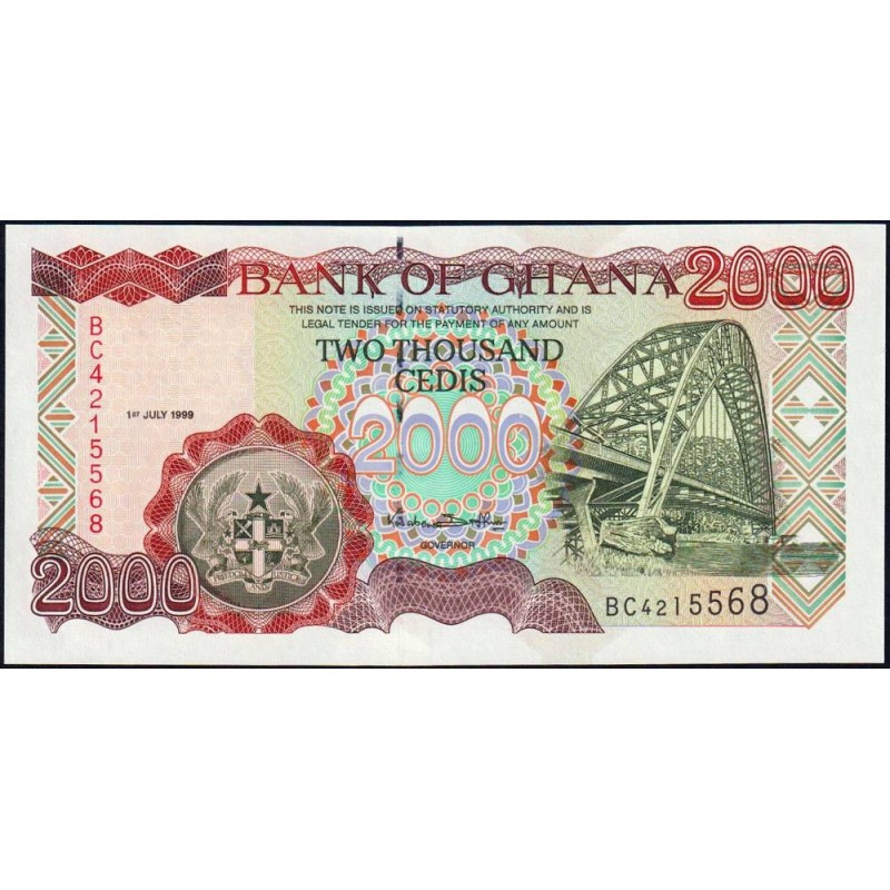 Ghana - Pick 33d - 2'000 cedis - Série BC - 01/07/1999 - Etat : NEUF