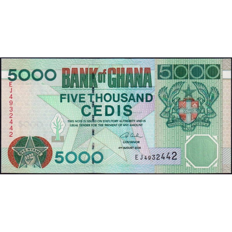 Ghana - Pick 34j - 5'000 cedis - Série EJ - 04/08/2006 - Etat : NEUF