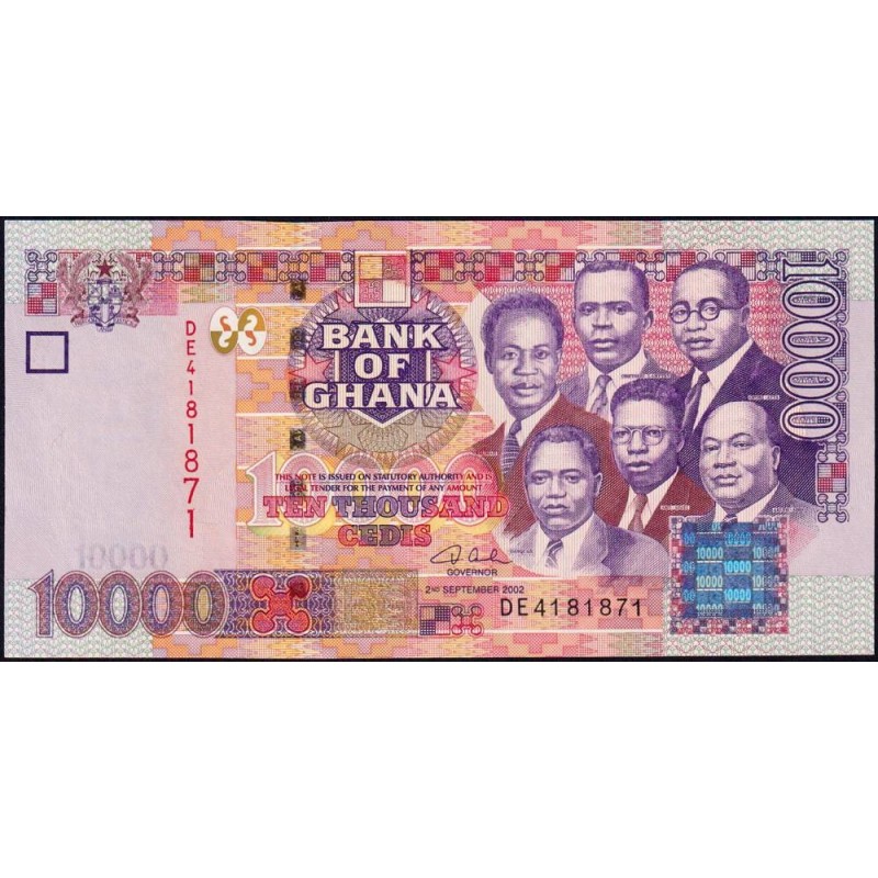 Ghana - Pick 35a - 10'000 cedis - Série DE - 02/09/2002 - Etat : pr.NEUF