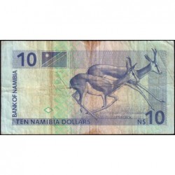 Namibie - Pick 1a - 10 dollars - Série E - 1993 - Etat : TB-