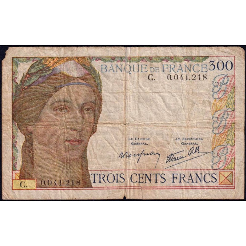 F 29-01 - 06/10/1938 - 300 francs - Série C - Etat : B+