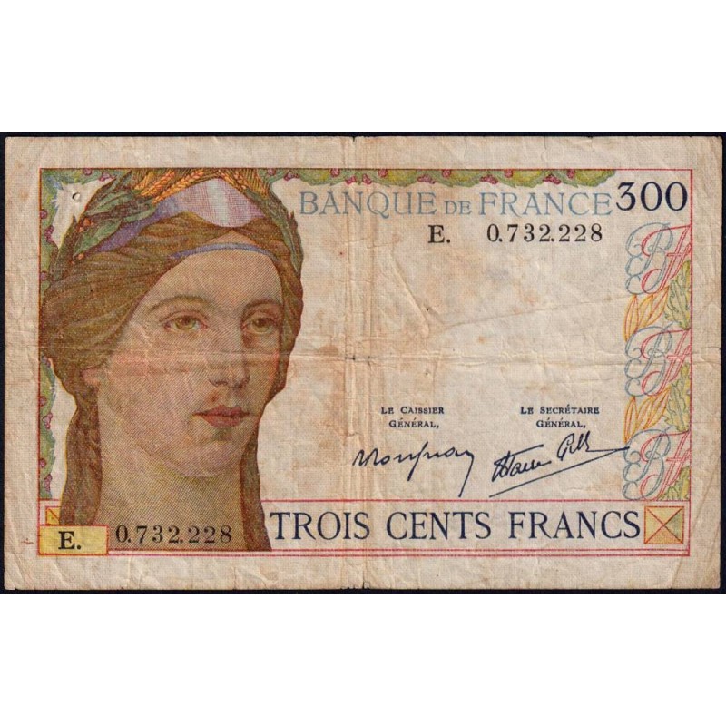 F 29-01 - 06/10/1938 - 300 francs - Série E - Etat : TB-