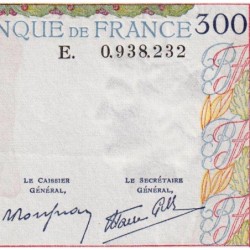 F 29-01 - 06/10/1938 - 300 francs - Série E - Etat : SUP à SUP+