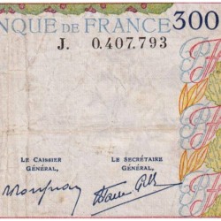 F 29-01 - 06/10/1938 - 300 francs - Série J - Etat : TB