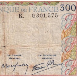 F 29-01 - 06/10/1938 - 300 francs - Série K - Etat : TB-