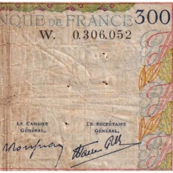 F 29-02 - 24/11/1938 - 300 francs - Série W - Etat : TB-