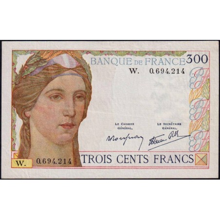 F 29-02 - 24/11/1938 - 300 francs - Série W - Etat : TTB+