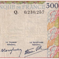 F 29-03 - 09/02/1939 - 300 francs - Série Q - Etat : TB