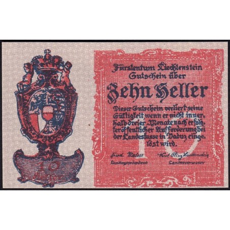 Liechtenstein - Pick 1 - 10 heller - 1920 - Etat : NEUF