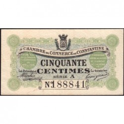Algérie - Constantine 140-1a - 50 centimes - Série A - 01/05/1915 - Etat : TTB+