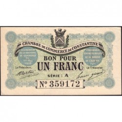 Algérie - Constantine 140-2b - 1 franc - Série A - 01/05/1915 - Etat : TTB+