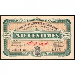 Algérie - Constantine 140-12 - 50 centimes - Série Y 24 - 01/12/1917 - Etat : SUP